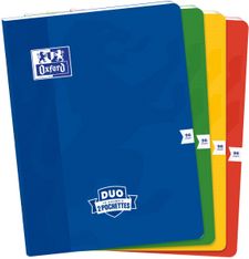 Oxford Duo - Cahier 24 x 32 cm - 96 pages - petits carreaux (5x5 mm) - disponible dans différentes couleurs