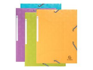 Exacompta - Chemise à Élastique 3 Rabats - Polypropylène Recyclé Pop'N Co - Couleurs Assorties 