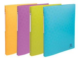 Exacompta - Classeur 4 Anneaux 15mm - Polypropylène Recyclé Pop'N Co - Couleurs Assorties