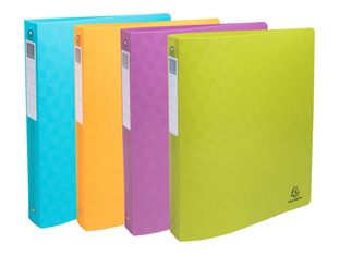 Exacompta - Classeur 4 Anneaux 30mm - Polypropylène Recyclé Pop'N Co - Couleurs Assorties 