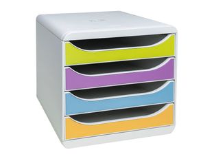 Exacompta - Module de Classement Big Box 4 Tiroirs Pop'N Co - Couleurs Assorties