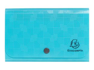 Exacompta Pop'N Co - Trieur à soufflet - 6 compartiments - 180 x 110 mm - à onglets - cyan