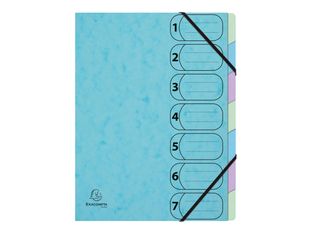Exacompta Aquarel Harmonika - Classeur - extensible - 7 compartiments - pour A4 (210 x 297 mm) - à onglets - bleu pastel