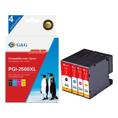 Cartouche compatible Canon PGI-2500XL - Pack de 4 - noir, cyan, magenta, jaune - G&G