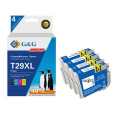Cartouche compatible Epson 29XL fraise - Pack de 4 - noir, cyan, magenta, jaune - G&G