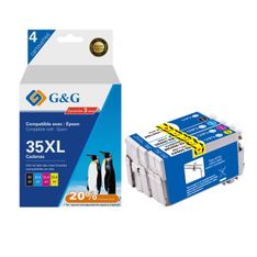 Cartouche compatible Epson 35XL Cadenas - Pack de 4 - noir, cyan, magenta, jaune - G&G