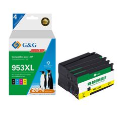 Cartouche compatible HP 953XL - Pack de 2 - noir, cyan, magenta, jaune - G&G