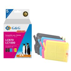 Cartouche compatible Brother LC970 - Pack de 4 - noir, cyan, magenta, jaune - G&G
