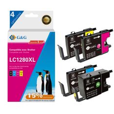 Cartouche compatible Brother LC1280XL - Pack de 4 - noir, cyan, magenta, jaune - G&G