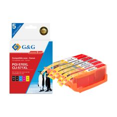 Cartouche compatible Canon CLI-571XL/PGI-570XL - Pack de 4 - noir, cyan, magenta, jaune - G&G