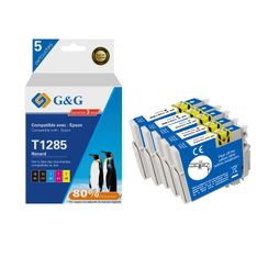 Cartouche compatible Epson T1285 Renard - Pack de 4 - noir, cyan, magenta, jaune - G&G