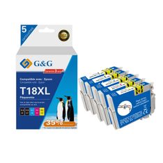 Cartouche compatible Epson 18XL Pâquerette - Pack de 4 - noir, cyan, magenta, jaune - G&G
