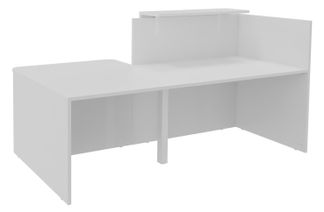 Banque d'accueil OLA - Ensemble composé d'un module haut + un module PMR et d'une tablette blanc perle - L222,5 cm - blanc perle