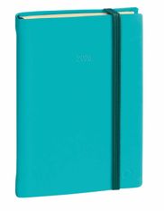 Agenda Année Civile - MINISTRE PRESTIGE fas Multilingue - Couverture Silk avec élastique - Belu turquoise - 16x24 cm - Semainier - 13 mois de décembre à décembre - Quo Vadis