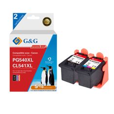 Cartouche remanufacturée Canon PG-540XL/CL-541XL - Pack de 2 - noir, cyan, magenta, jaune - G&G