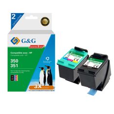 Cartouche remanufacturée HP 350/351 - Pack de 2 - noir, cyan, magenta, jaune - G&G