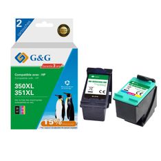Cartouche remanufacturée HP 350XL/351XL - Pack de 2 - noir, cyan, magenta, jaune - G&G