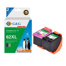 Cartouche remanufacturée HP 62XL - Pack de 2 - noir, cyan, magenta, jaune - G&G