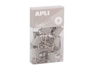 APLI Up North - Clips de plegado - metal - gris - paquete de 15