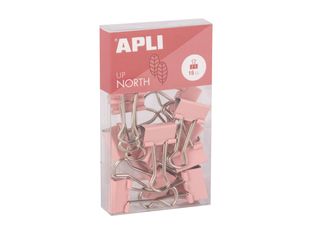 APLI Up North - Clip de cierre - metal - rosa - paquete de 15