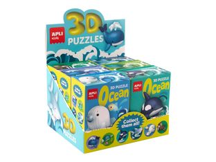 APLI kids - Puzles 3D del océano - rompecabezas 3D - 6 piezas - diseño variado