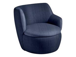 Fauteuil KURLY - velours côtelé - bleu marine