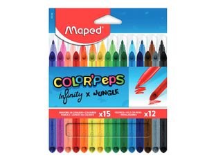 Maped Color'Peps Infinity x Jungle - Juego de pinturas de colores y rotuladores - colores surtidos (paquete de 27)
