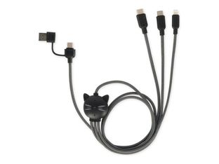 LEgami Three Hugs - Câble USB - 24 pin USB-C (M) with detachable USB-C to USB-A adapter pour 24 pin USB-C, Lightning (M) - 1.2 m - 3 en 1, charge et synchronisation