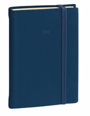 Agenda Année Civile - DAILY POCKET fas Multilingue - Couverture Silk avec élastique - Bleu marine - 8,5x13 cm  Journalier - 12 mois de de janvier à décembre - Quo Vadis