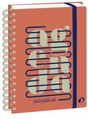 Quo Vadis - Agenda perpétuel - Spiralé - Semainier Horizontal - Français - Eterny - Multicolore - Perpétuel - 15x21 cm - Papier Clairefontaine blanc - Fabrication française