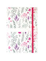 Agenda à élastique Oxford Flowers - 1 semaine sur 2 pages - 10 x 15 cm - Décor Herbier - Hamelin