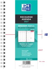 Recharge agenda Oxford intégrale - 15x21 - 1 semaine sur 2 pages - 128 pages