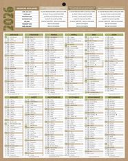 Calendrier bancaire année civile BOUCHUT "NATURA ANNUEL VERTICAL" 21*26,5 cm beige
