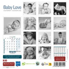 Calendrier illustré BOUCHUT 15 x 15 cm BABY LOVE Pefc 70 %