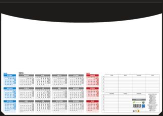 Sous-main 25 feuillets année civile dans support PVC BOUCHUT "Quadri-Pratic Millésimé" 40,5 x 55 cm coloris noir