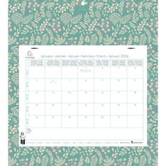 Calendrier mensuel Easycal avec feuillets détachables 24 x 18 cm sur support plaque imprimée Mini Labo 27,5 x 30,5 cm  - disponible dans différentes couleurs - Exacompta
