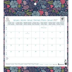 Calendrier mensuel Easycal avec feuillets détachables 24 x 18 cm sur plaque décors Mini Labo 27,5 x 30,5 cm  - disponible dans différentes couleurs - Exacompta