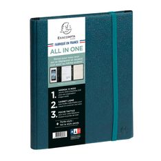 Agenda de bureau Sésame All in One Horizons 20S Visuel spiralé - 1 semaine sur 2 pages  + 1 carnet de notes ligné -15 x 21 cm - Bleu canard - Exacompta