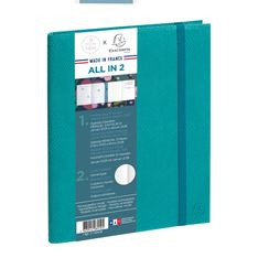 Agenda de bureau Mini Labo All in 2 EasySlim 21 - 1 mois sur 2 pages + 1 carnet de notes ligné -15 x 21 cm - Vert - Exacompta