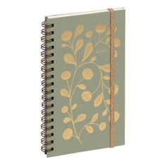 Agenda de poche Végétal Espace 16S spiralé - 1 semaine sur 2 pages -  9 x 16 cm - Vert/Or - Exacompta