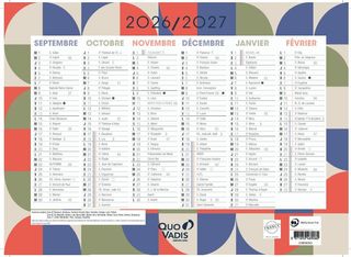 Calendrier rigide - Septembre à Septembre 13x18