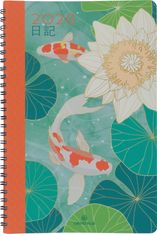 Agenda spiralé Tokyo - 1 semaine sur 2 pages - 17 x 24,5 cm - poissons - Oberthur