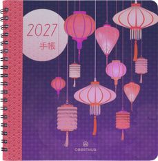 Agenda spiralé Tokyo - 1 semaine sur 2 pages - 16,5 x 16,5 cm - lanternes - Oberthur
