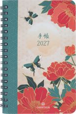 Agenda de poche spiralé Tokyo - 1 semaine sur 2 pages - 10 x 15 cm - papillons - Oberthur