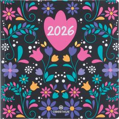 Agenda Lima - 1 semaine sur 2 pages - 16,5 x 16,5 cm - noir - Oberthur