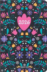 Agenda Lima - 1 semaine sur 2 pages - 10 x 15 cm - noir - Oberthur