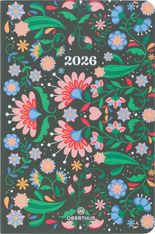 Agenda Lima - 1 semaine sur 2 pages - 10 x 15 cm - vert - Oberthur