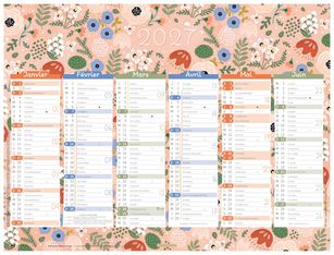 Calendrier Motifs - 6 mois par face - 40,5 x 55 cm - Oberthur