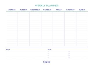 Planificateur semainier non daté – format 29,7 x 21 cm – NOUVEAU – Brepols