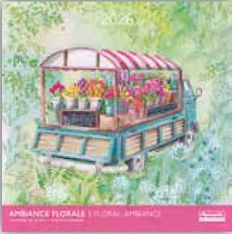 Calendriers 30x30cm 16 mois Aquarupella - Ambiance florale